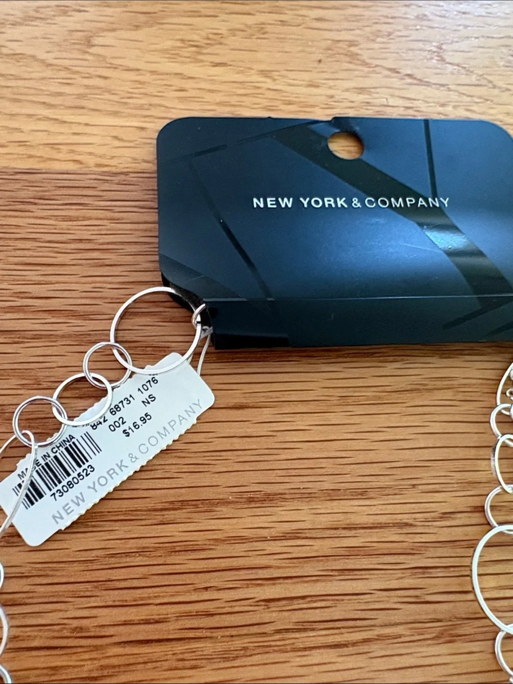 New York & Company Silver Open-Circle Link Necklace